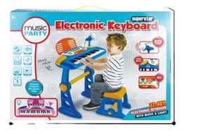 Teclado electrónico multifuncional de 37 teclas, <span class=keywords><strong>piano</strong></span> con asiento, micrófono, juguete, instrumento musical, juguete educativo de aprendizaje, regalo - Product Image 2