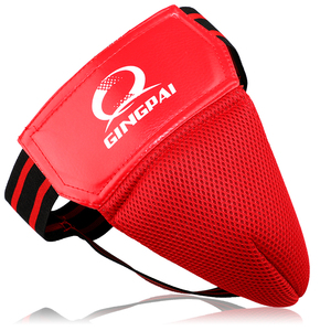 GINGPAI rosso nero adulto maschio MMA sospensorio Sanda Taekwondo Kick Boxing maglia traspirante ingegneria plastica protezione protezione - Product Image 2