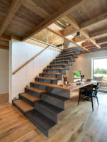CBMmart Matériel de rampe à câbles pour escalier extérieur en bois, escaliers en bois foncé
