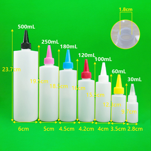 Rỗng HDPE nhựa nhọn tóc dầu vòi phun bóp chai với Twist mũ 30ml 60ml 100ml 120ml 180ml 250ml 500ml nước sử dụng - Product Image 2