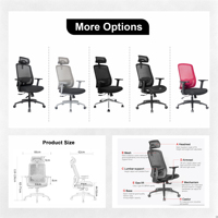 Chaise de bureau ergonomique moderne à dossier haut, hauteur réglable et appui-tête confortable en tissu pour usage domestique