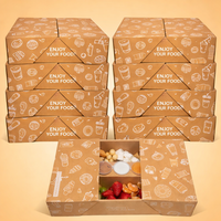Dhpfactory Vente en gros Boîte à rabat en papier de qualité alimentaire, colorée, pour chocolats, pique-nique, traiteur, plateau de présentation, portable