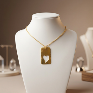 Collar en Forma de Corazón de Latón Chapado en Oro Rosa Hecho a Mano con Perlas de Imitación Creadas en Laboratorio, Estilo Religioso Vintage, Regalo para Boda - Product Image 4