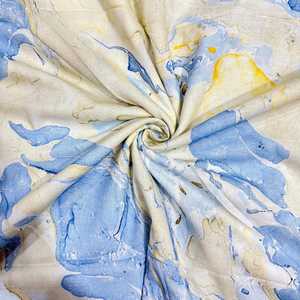 Tissu en voile de coton peigné respirant à motifs floraux non tissés |   Tissu léger et doux pour robe indienne |   Fait main - Product Image 2