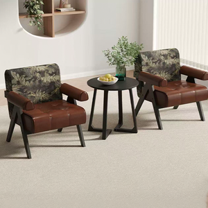 Poltrona Singola in Pelle Cerata Stile Mid-Century per Piccoli Spazi, Soggiorni, Caffetterie, Hotel e Aree di Ricevimento - Product Image 1