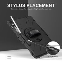 Étui de tablette antichoc avec support rotatif à 360° et porte-stylet intégré pour Samsung Tab S10 FE Plus 13,1 pouces (SM-X620, SM-X626B)