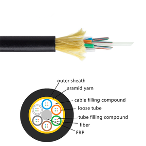 Câble Fibra Optica autoportant ADSS tout diélectrique 12 24 48 Câble à fibre 96 cœurs pour systèmes de communication aériens extérieurs - Product Image 1