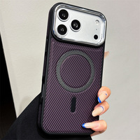 Étui de téléphone magnétique à motif carbone pour iPhone 18 Pro Max, compatible avec Apple 17/16/15/14/13 Pro Max