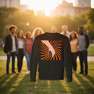 T-Shirt Unisex a Maniche Lunghe con Stampa Digitale 'Amore Interculturale' in Stile Pop Art, Abbigliamento Promozionale - Product Image 2