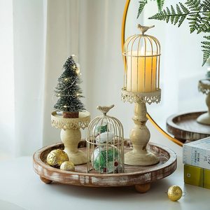 Commercio all'ingrosso vintage iron art black bird cage portacandele gold flower stand ornamenti da tavola matrimonio centrotavola di natale decor - Product Image 3