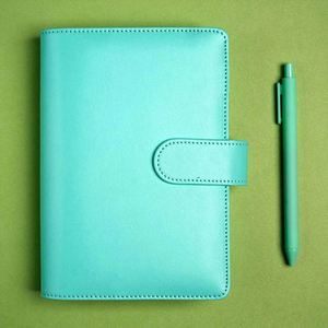 Libreta de Cuero PU con Anillas, Diseño de Hojas Sueltas A5/A6, Personalizable, con 6 Anillas, Diseño de Páginas Divididas, 60 Páginas, Tendencia Creativa - Product Image 6