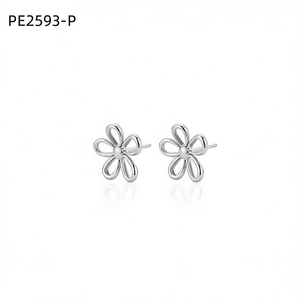 Amy Amy Flower <b>Stud</b> Earrings <b>Silver</b> Plated For Women Fashion Jewelry Gift - Product Image 3