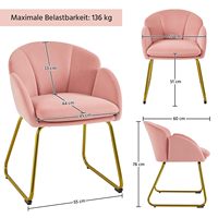 Fauteuil de loisirs rembourré à dossier en pétales, pieds en métal doré, fauteuil moderne pour salon, mobilier de maison en tissu