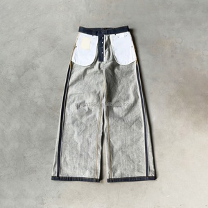 Vaqueros Baggy de Mezclilla Japonesa de Alta Calidad con Cintura Curva y Hebilla Trasera, Hechos a Medida en Fábrica, de Mezclilla Cruda Selvedge de Alto Gramaje - Product Image 4