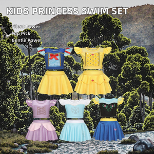 Dos piezas princesa niñas traje de baño Tankini conjunto directo de fábrica verano Surf playa trajes de baño con volantes para niños - Product Image 3