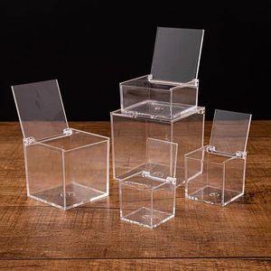 Couvercle de boîte distributeur en acrylique écologique pour masques jetables Trous de montage mural pour sac émèse-Porte-accessoire jetable - Product Image 1