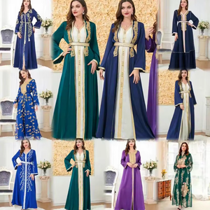 Ingrosso Di Grande Successo 2024 Abito Lungo da Donna del Medio Oriente con Ricamo in Pizzo Elegante Stile Retrò da Vacanza - Product Image 1