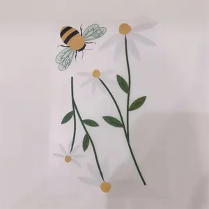Nieuwe Ontwerp Wrijven Op Transfer Stickers Bloemen En Bee Ontwerp Wrijven Op Sticker Voor Decoratie
