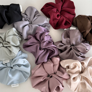 Large 18cm <strong>Burgundy</strong> Silk Satin Scrunches <strong>Hair</strong> Ties <strong>Accessories</strong> - Product Image 5