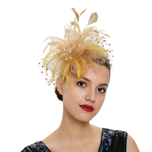 Hot Selling Fancy Charming Elegant Mesh Fascinator Feather Versatile Comfortable Soft Adjustable All Season Women Party Hair - Product Image 3