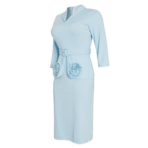 Robe <span class=keywords><strong>de</strong></span> travail pour femmes d'été, vêtements à volants, manches printemps et automne, robes moulante sexy, grande taille, robe <span class=keywords><strong>de</strong></span> bureau - Product Image 3