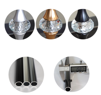 Colonne d'escalier en alliage d'aluminium et de magnésium moderne de haute qualité, boule de cristal, pour usage intérieur/extérieur