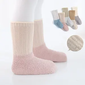 Wholesale Baby And Children Fashionable color contrast stitching Baby non slip Cotton Socks