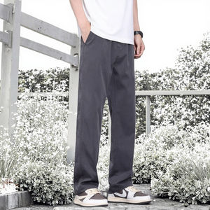 Fesho กางเกงขากว้างผู้ชาย, กางเกงลำลองขากว้างขนาดใหญ่ผ้าคอตตอน100% เอวสูงถนนฤดูใบไม้ร่วง - Product Image 3