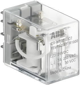 Relais miniature enfichable série CR-MX, CR-MX024DC2LT (1SVR405641R1100), bobine 24V, 2 CO (SPDT) 7A/250V - Product Image 1