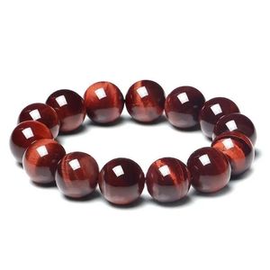 새로 디자인 패션 천연 크리스탈 팔찌 수제 호랑이 눈 광택 라운드 느슨한 비즈 돌 팔찌 - Product Image 2