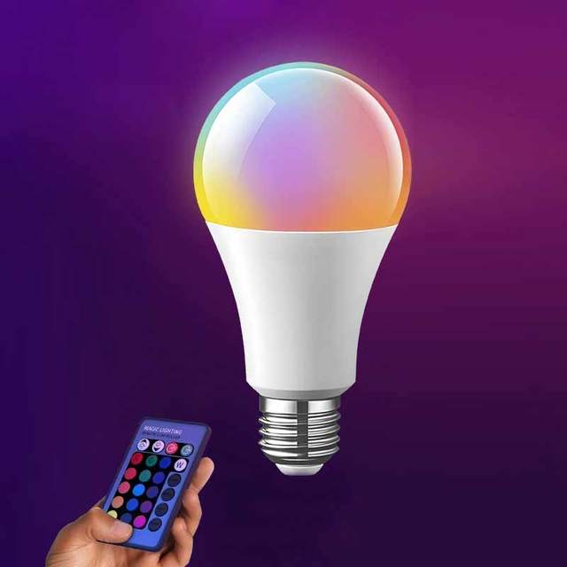 Vmax Uk Led Smart Bulb New LED 9W Color Changing RGB Bulb A60 Intelligent E27 Home Remote Control Intelligent Dimmable Bulb