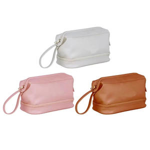 Trousse de Maquillage et de Toilette Portable Double Couche à Fermeture Éclair Grande Capacité pour Voyage – Vente en Gros - Product Image 1