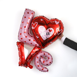 Nuovo Palloncino in Alluminio per San Valentino, Decorazione Murale <span class=keywords><strong>con</strong></span> Animali Cartoon e Alieni, Palloncino Decorativo a Forma di Cuore - Product Image 3