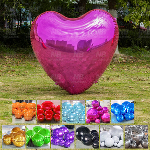 Custom Valentine's Day Mirror Heart Shape Ball Valentine Decoration Inflatable Advertising Sphere for Party <b>Customized</b> Decorativ - Product Image 1