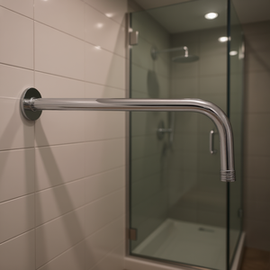 Bras de douche avec rosette de 30 cm finition chromée pour salle de bain - Product Image 3