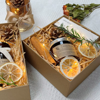 Bougie artisanale en cire de soja de haute qualité, pot en verre, lumière jaune, décoration de maison de luxe personnalisée, coffret cadeau