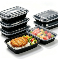 Boîte alimentaire rectangulaire jetable de 750 ml de qualité alimentaire à prix d'usine, idéale pour la préparation de repas à emporter en restaurant, avec couvercle