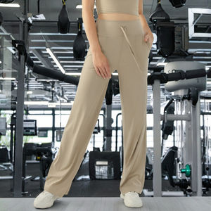 Leggings de sport pour femmes, taille haute, jambe large, respirants, pantalons de yoga, décontractés, entraînement sportif, taille élastique, polyvalents, cloche - Product Image 2