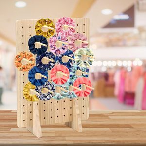 Wooden Pegboard <b>Shelf</b> 15.7in x 11.57in <b>Desktop</b> Jewelry Organizer For Earrings And Hair Ties - Product Image 4