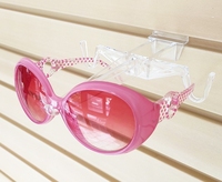 Supports d'affichage de lunettes ouverts en plastique transparent pour les affichages optiques et le placement de lunettes de soleil Slatwall