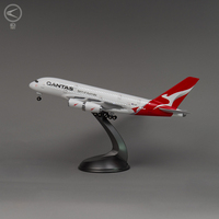 Avión aeroplano con luces LED, regalo de negocios, decoración artesanal, tamaño 1/200, 37cm, A380