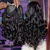 Perruques en cheveux vierges bruts du Cambodge, 30-40 pouces, densité 300, perruques frontales en cheveux humains avec dentelle pour femmes, sans colle