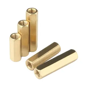 Made In China High Quality Din6334 Sleeve Hex / Hexagon Brass Coupling Nut M3 Female To Female Hex Nut