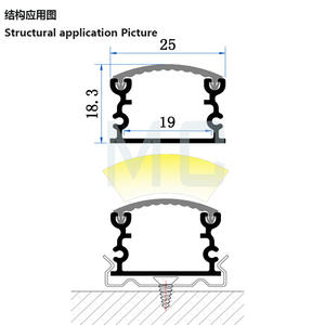 LED-Lichtleisten Profili Interno Di Alluminio Pela Tira Perfil De Alumínio Conduzido <span class=keywords><strong>25mm</strong></span>, conduzido Profili Di Alluminio - Product Image 5