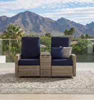 Chaises de jardin inclinables en osier, design moderne européen et américain, imperméables, portables, pour hôtel, piscine, extérieur, avec repose-pieds