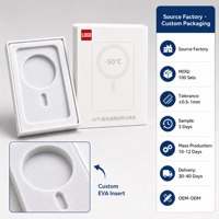 Boîte cadeau personnalisée pour bijoux, cosmétiques, collier, avec emballage de protection pour batterie externe, couverture rigide et bords droits.