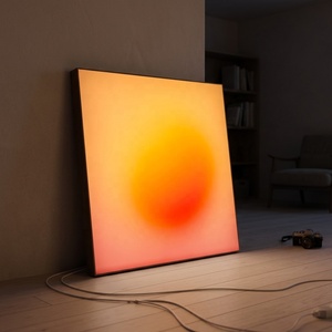 Lampada LED Dimmerabile con Rotazione a 360°, Cornici in Alluminio di Grandi Dimensioni, Lightbox con Cornice in Legno - Product Image 2