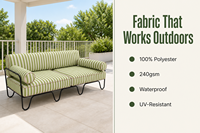 Modernes Aluminium-Komfortsofa für Draußen mit 3 Sitzen für Terrasse, Garten, Hotel und Gewerbliche Möbelprojekte