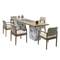 Nouvelle table basse et chaise multifonctionnelles en bois massif de style chinois, design zen moderne pour salon et bureau