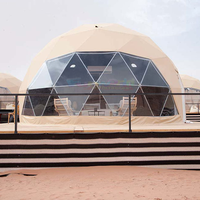 Tenda a Cupola Geodetica in Vetro Personalizzata 5m 6m 7m Esagonale per Feste all'Aperto Casa a Cupola di Lusso per Glamping